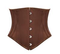 SCARLET DARKNESS Corset Belt for Women Underbust Satin Waist Training Cincher Corset, Brown, 14