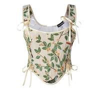 Scarlet Darkness Corset Tops for Women Renaissance Lace Up Floral Bustier Tops Size 6-16, Arbor Sketch, 6