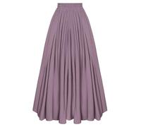 SCARLET DARKNESS Halloween Costume Women's Medieval Long Skirt with Ruffles A-line Victorian Skirt with Pockets Purple S
