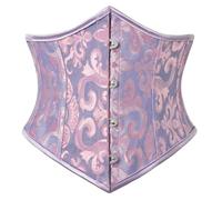 SCARLET DARKNESS Ladies Vampir Bustier Corset Vintage Retro Waist Trainer with Fishbone Purple Jacquard 18