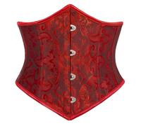 SCARLET DARKNESS Ladies Vampir Bustier Corset Vintage Retro Waist Trainer with Fishbone Rot Jacquard 18