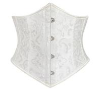 SCARLET DARKNESS Ladies Vampir Bustier Corset Vintage Retro Waist Trainer with Fishbone White Jacquard 18