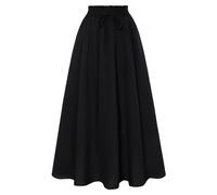SCARLET DARKNESS Maxi Skirts for Women Floral Victorian Long Skirts with Pockets, Black, XXL