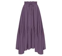 Scarlet Darkness Maxi Skirts for Women High Waist Renaissance Skirt Long Skirt with Pockets, Gray Purple, XXL