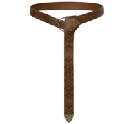 SCARLET DARKNESS Medieval Leather Belt Renaissance Accessory Pirate Viking Belt, Brown Emboss, One Size