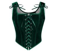 SCARLET DARKNESS Ren Faire Corset for Women Blouse Dress Medival Retro Country Corset Vest Dark Green 12