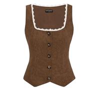 SCARLET DARKNESS Ren Faire Cottagecore Vest for Women Cosplay Sleeveless Fairycore Vest Brown S