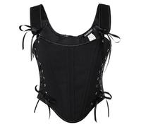 SCARLET DARKNESS Ren Faire Rockabilly Costume Women Halloween Carnival Festival Top with Zipper Black 16