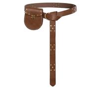 SCARLET DARKNESS Renaissance Belt Pouch Pirate Viking Belt Medieval Belts Costume Accessories for Women Men, Borwn, 65 inch