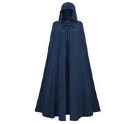 SCARLET DARKNESS Renaissance Cloak with Hood Unisex Maxi Cloak Women Party Gothic Cape Ocean Blue