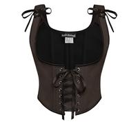 SCARLET DARKNESS Renaissance Corset Top for Women Underbust Bustier Shapewear Lace-up Pirate Bustier Tops Brown 14