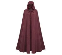 SCARLET DARKNESS Renaissance Hooded Cape Cloak Halloween Costume Wine