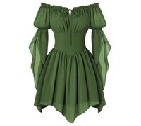 SCARLET DARKNESS Renaissance Off-shoulder Flowy Chiffon Mini Corset Dress