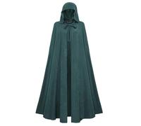 SCARLET DARKNESS Unisex Medieval Cloak Vintage Cape Long Cloak with Hood for Halloween Blue Green