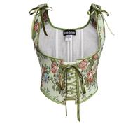 Scarlet Darkness Victorian Women's Green Cottagecore Lace-up Underbust Corset 10