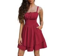SCARLET DARKNESS Women Mini Summer Dresses Spaghetti Strap Floral Corset Dress Beach Sundress Victorian Milkmaid Dress