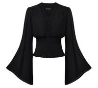 SCARLET DARKNESS Women Renaissance Blouse, Bell Sleeve Tops, Vintage Tops
