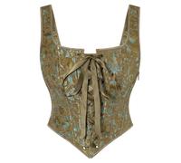SCARLET DARKNESS Women Renaissance Corset Top Overbust Vest Brown Green 14