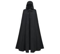 SCARLET DARKNESS Women Renaissance Hooded Cape Medieval Cloak Hobbit Halloween Costume Black