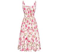 SCARLET DARKNESS Women’s Pink Floral Print Boho Dresses Tie Front Ruffle Sleeveless A-Line Flowy Casual Summer Dress for Beach Beige Rose-Red Floral XL