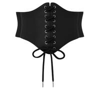 SCARLET DARKNESS Women Steampunk Belts,Elastic Waist PU Belts,Ladies Belt
