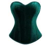 SCARLET DARKNESS Women Steampunk Viking Corset Vest Halloween Carnival Milkmaid Costume Dark Green 16