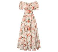 SCARLET DARKNESS Women Summer Boho Floral Maxi Cottagecore Dress