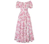 SCARLET DARKNESS Women Summer Boho Floral Maxi Cottagecore Dress