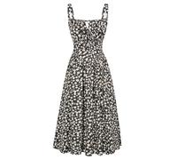 SCARLET DARKNESS Women Summer Dresses Casual Floral Beach Sundress A-Line Sleeveless Spaghetti Strap Victorian Milkmaid Corset Dress