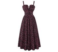 SCARLET DARKNESS Women Summer Sun Dress Casual A-Line Sleeveless Spaghetti Strap Floral Dress for Beach