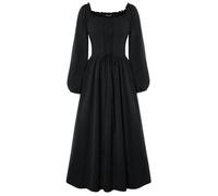 SCARLET DARKNESS Women's Cosplay Pirate Kostum Halloween Carnival Festival Fairy Dress Black XXL