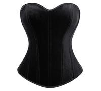 SCARLET DARKNESS Women's Gothic Pirat Corset Rockabiily Solid Color Shapewear with Zipper Black 12