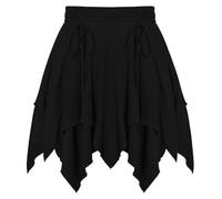 SCARLET DARKNESS Women's Pirate Mini Skirt Lace-up Medieval Skorts Black M