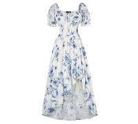 SCARLET DARKNESS Women's Renaissance Dress Square Neck Floral Dresses A-Line Summer Victorian Dress Light Blue XXL