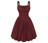 SCARLET DARKNESS Women's Summer Victorian Corset Mini Dress Burgundy XL