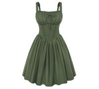 SCARLET DARKNESS Women's Summer Victorian Corset Mini Dress Sage Green L