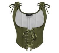 Scarlet Darkness womens Women Bustier, Solid Olive Green, 14