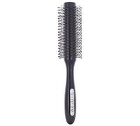 Scarlet Line Professional Maple Wood Anti Static Matte Round Hair Brush with Anti Slip Grip Wooden Handle Soft Ball Tip Nylon Bristles For Styling_Black