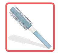 Scarlet Line Professional Stylish Round Hair Brush for Men and Women with Anti Slip Rubber Grip on Plastic Handle, Soft Ball Tip Nylon Bristles Round Brush for Hair Styling, Sky Blue