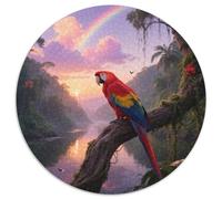 Scarlet Macaw 1000 Piece Round Puzzle Advanced Level Puzzle Fans Strategic Planning Bird Framing Ready 1000pcs (67.5x67.5cm)