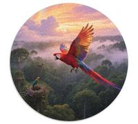 Scarlet Macaw 1000 Piece Round Puzzle Light Challenge Kids And Teens Skill Development Bird Artful Creation Perfect for Classrooms 1000pcs (67.5x67.5cm)