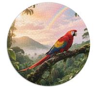Scarlet Macaw 1000 Piece Round Puzzle Light Challenge Kids And Teens Skill Development Bird Artful Creation Perfect for Classrooms 1000pcs (67.5x67.5cm)