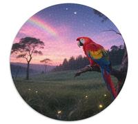 Scarlet Macaw 1000 Piece Round Puzzle Moderate Challenge Suited for Adults Strategic Thinking Memory Training Bird Relaxation Tool 1000pcs (67.5x67.5cm)