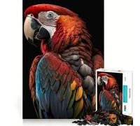 Scarlet Macaw 1000 Pieces Jigsaw Puzzles for Adults Mind Puzzle Soft Relax Image Assembly Santa Wish Item (38x52cm)