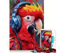 Scarlet Macaw 1000 Pieces Jigsaw Puzzles for Teenagers Improve Memory Mental Relax Sharp Edge Creative Gift (38x52cm)