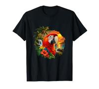Scarlet Macaw at a Tropical Cove Sunset T-Shirt
