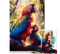 Scarlet Macaw Family Adult Jigsaw Puzzle1000 Pieces Brain Teaser Mental Relax Pattern Assembly Santa Wish Item (50x75cm)