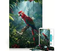 Scarlet Macaw in Jungle 1000 Piece Jigsaw Puzzles for Teenagers Intellect Toy Family Time Quality Cut Unique Gift (38x52cm)