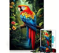 Scarlet Macaw in Jungle for Adults 1000 Piece Jigsaw Puzzle Mind Exercise Toy Family Joy Precision Cut Lovely Gift (38x52cm)