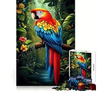 Scarlet Macaw in Jungle for Adults 1000 Piece Jigsaw Puzzle Mind Exercise Toy Family Joy Precision Cut Lovely Gift (38x52cm)